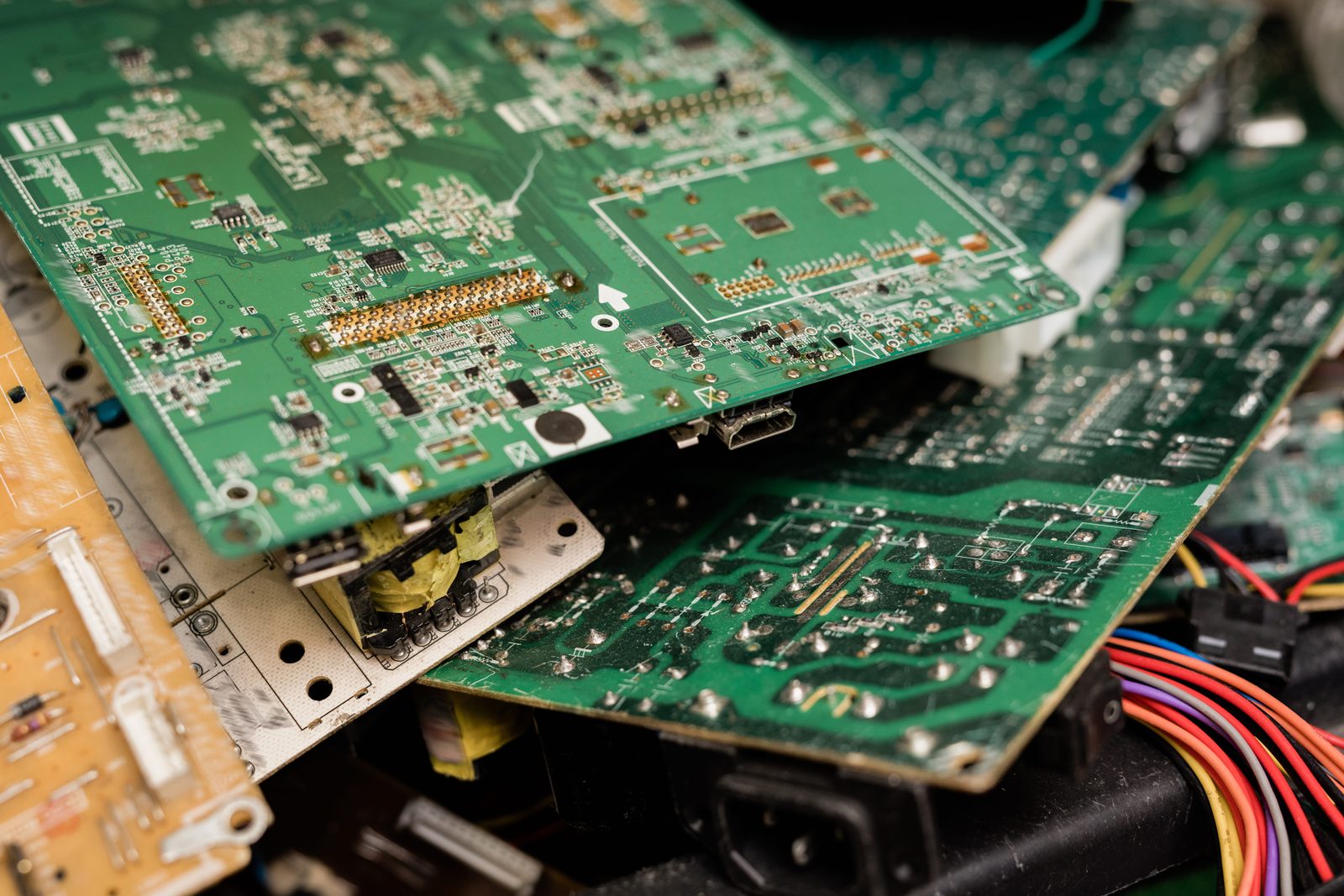 TV power board repair with circuit boards and capacitors